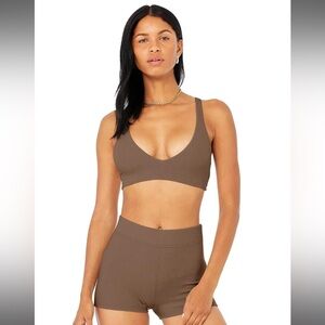 ALO Yoga Brown Sports Bra Seamless Comfort